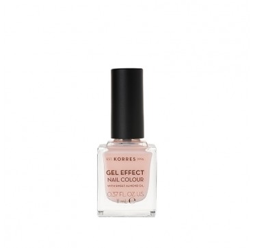 Korres 04 Peony Pink Gel Effect Nail Colour With Sweet Almond Oil 11ml