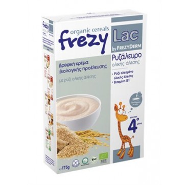 Frezyderm Frezylac Organic Cereals Βρεφική Κρέμα Βιολογικής Προέλευσης Ρυζάλευρο Με Ρύζι Ολικής Άλεσης Από Τον 4ο Μήνα 175g