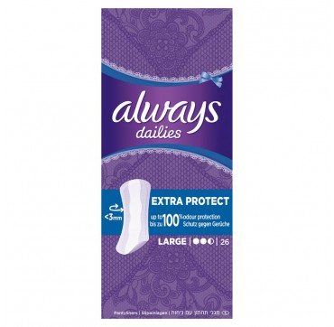 ALWAYS DAILIES EXTRA PROTECT ΣΕΡΒΙΕΤΑΚΙΑ 26τεμ. ALWAYS DAILIES EXTRA PROTECT ΣΕΡΒΙΕΤΑΚΙΑ 26τεμ.