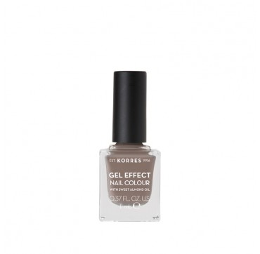 KORRES GEL EFFECT NAIL COLOUR 95 STONE GREY 11ml KORRES 95 STONE GREY GEL EFFECT NAIL COLOUR WITH SWEET ALMOND OIL 11ml