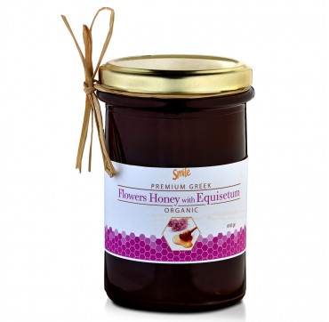 Smile Premium Greek Organic Flowers Honey With Equisetum Βιολογικό Μέλι Ανθέων 410g