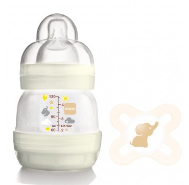 MAM ANTI-COLIC ΜΠΙΜΠΕΡΟ 0M+ ΑΣΠΡΟ-ΚΙΤΡΙΝΟ 130ml + ΔΩΡΟ ΠΙΠΙΛΑ MAM EASY START ANTI-COLIC ΜΠΙΜΠΕΡΟ 0M+ 130ml + ΔΩΡΟ ΠΙΠΙΛΑ
