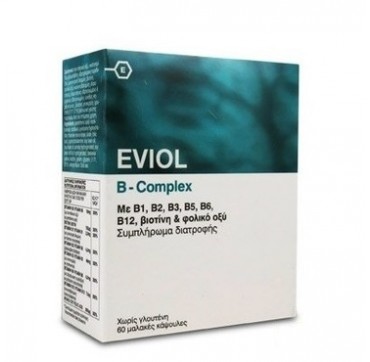 Gap Eviol B-complex Me B1,b2,b3,b5,b6,b12, Βιοτίνη & Φολικό Οξύ 60softgels