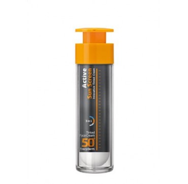 FREZYDERM ACTIVE SUN SCREEN TINTED FACE CREAM SPF50+ 50ml FREZYDERM ACTIVE SUN SCREEN TINTED FACE CREAM SPF50+ 50ml