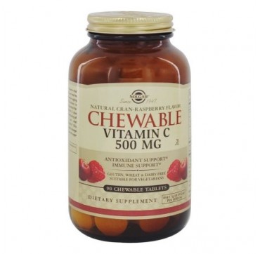SOLGAR VITAMIN C 500mg CHEWABLE RASPBERRY 90tabs